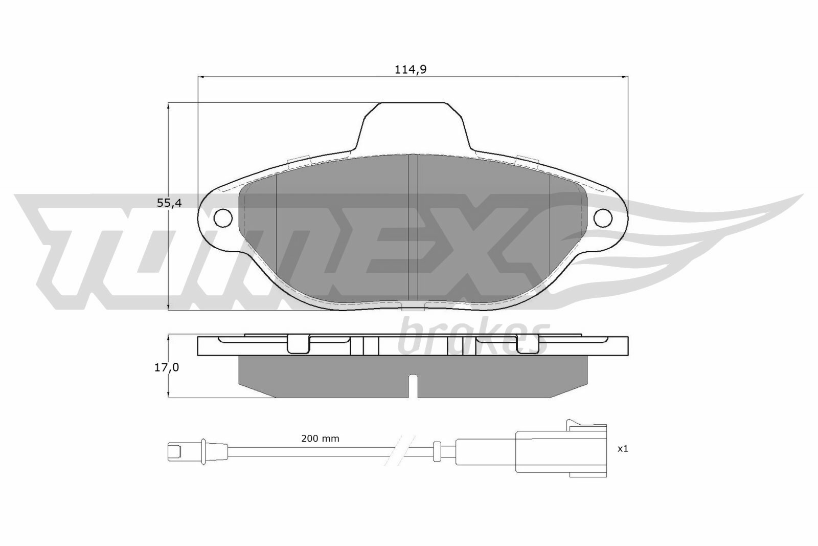 Sada brzdových destiček, kotoučová brzda TOMEX Brakes